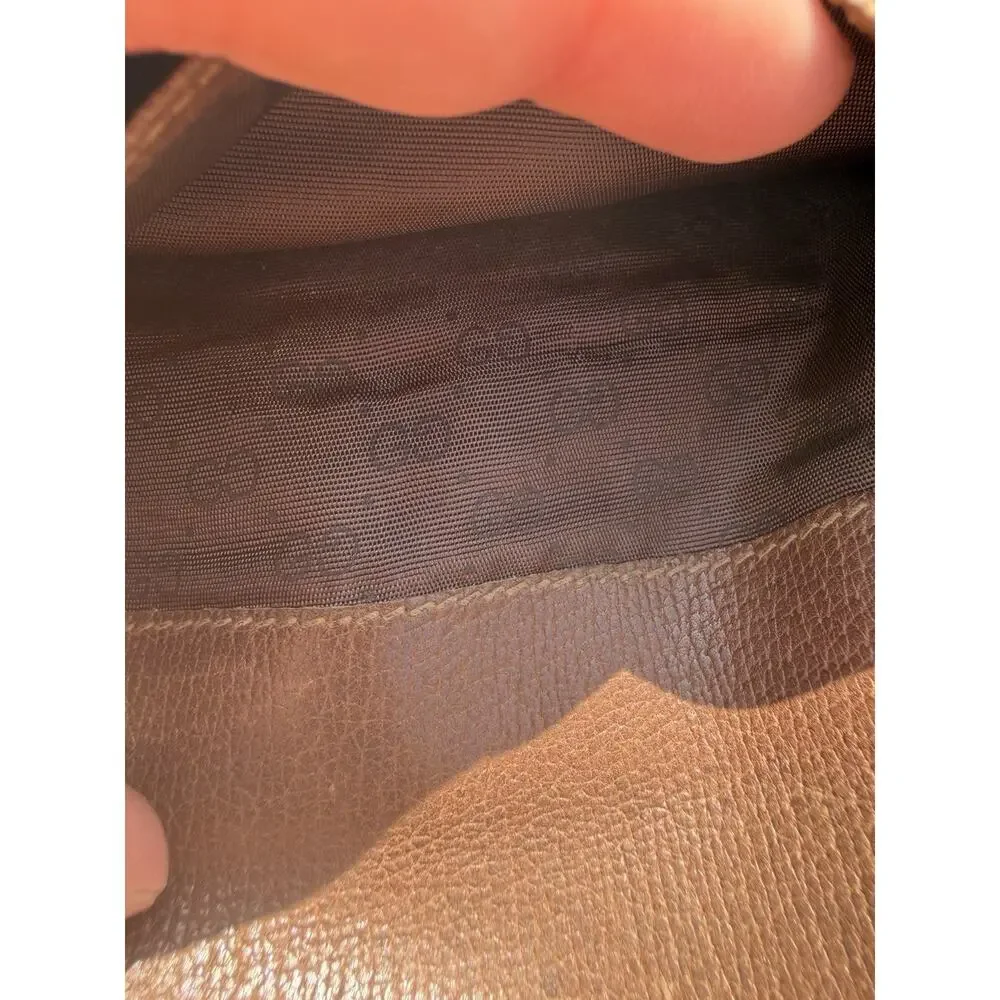 Vintage Gucci Wallet Project Piece GG Logo Leather Canvas Made In Italy